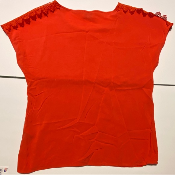 Vero Moda Pink Short Sleeve Blouse with crochet details on shoulder - Picture 2 of 4